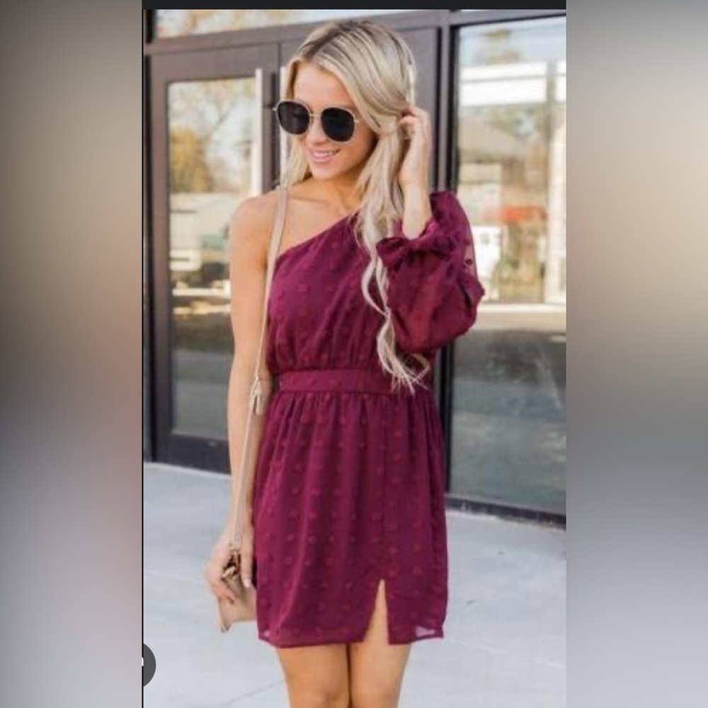 Love you more burgundy dress